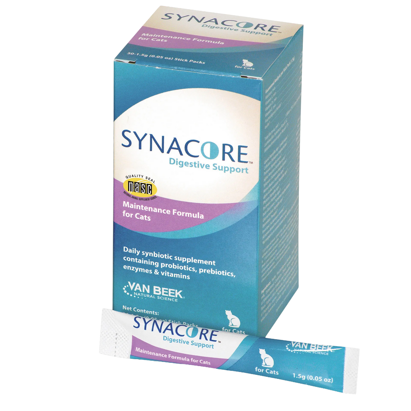 Synacore® for Dogs & Cats,"Product box with single stick pack in front"
