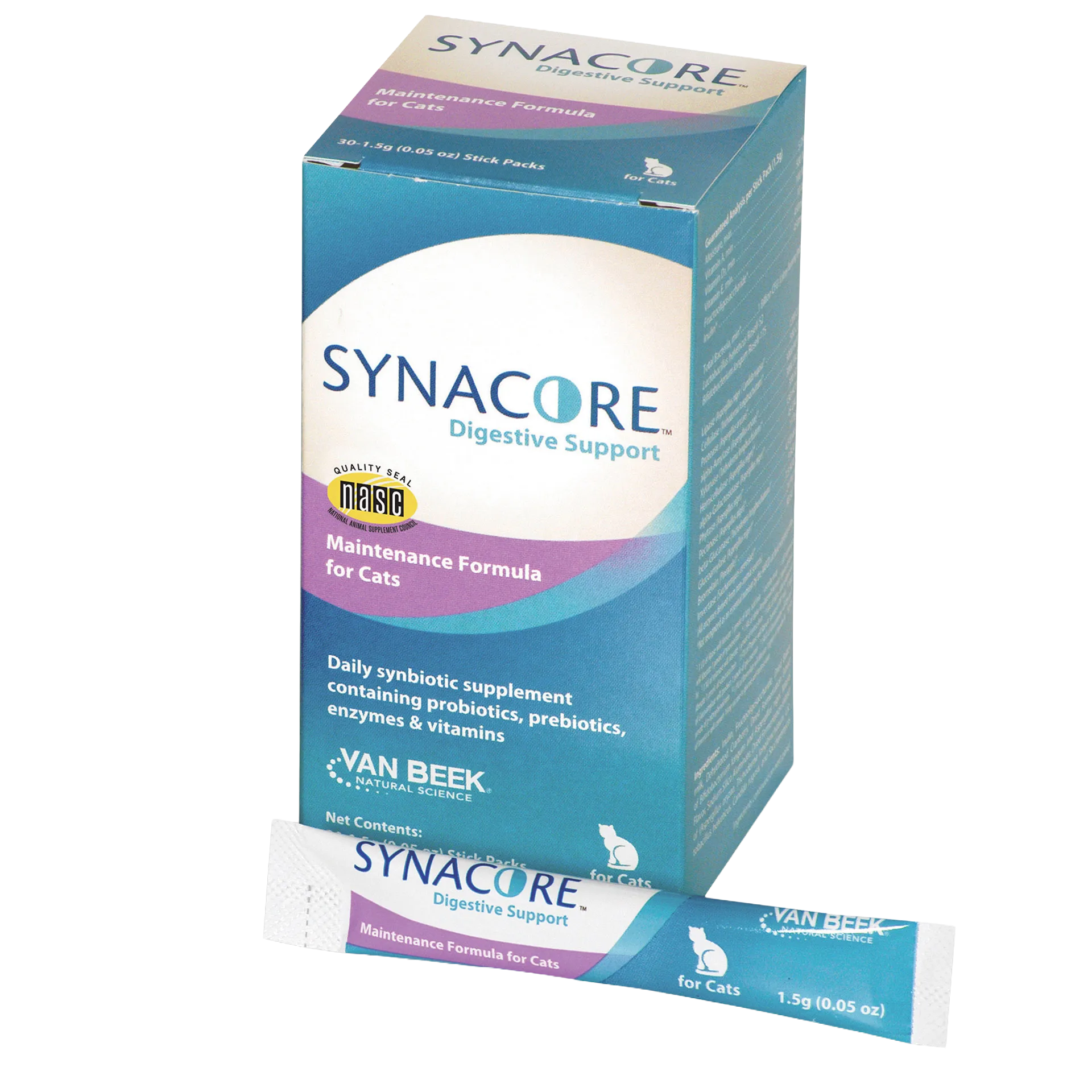 Synacore® for Dogs & Cats,"Product box with single stick pack in front"