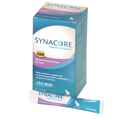 Synacore® for Dogs & Cats,"Product box with single stick pack in front"
