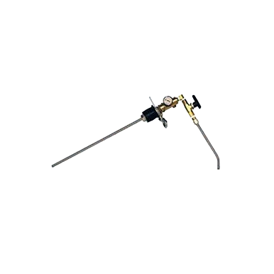 MVE Manual Discharge Device for Lab 10, 20, 30 & 50,"Metal discharge device with long tube and black T-handle"