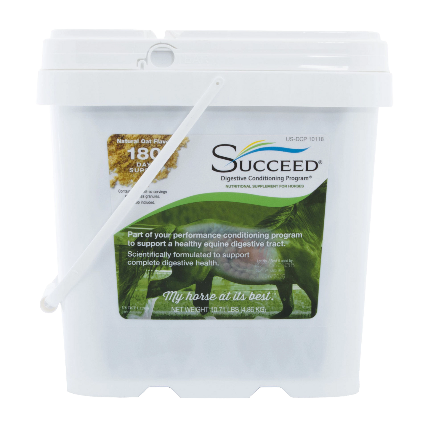 SUCCEED® DCP,"White plastic bucket with lid and carry handle"