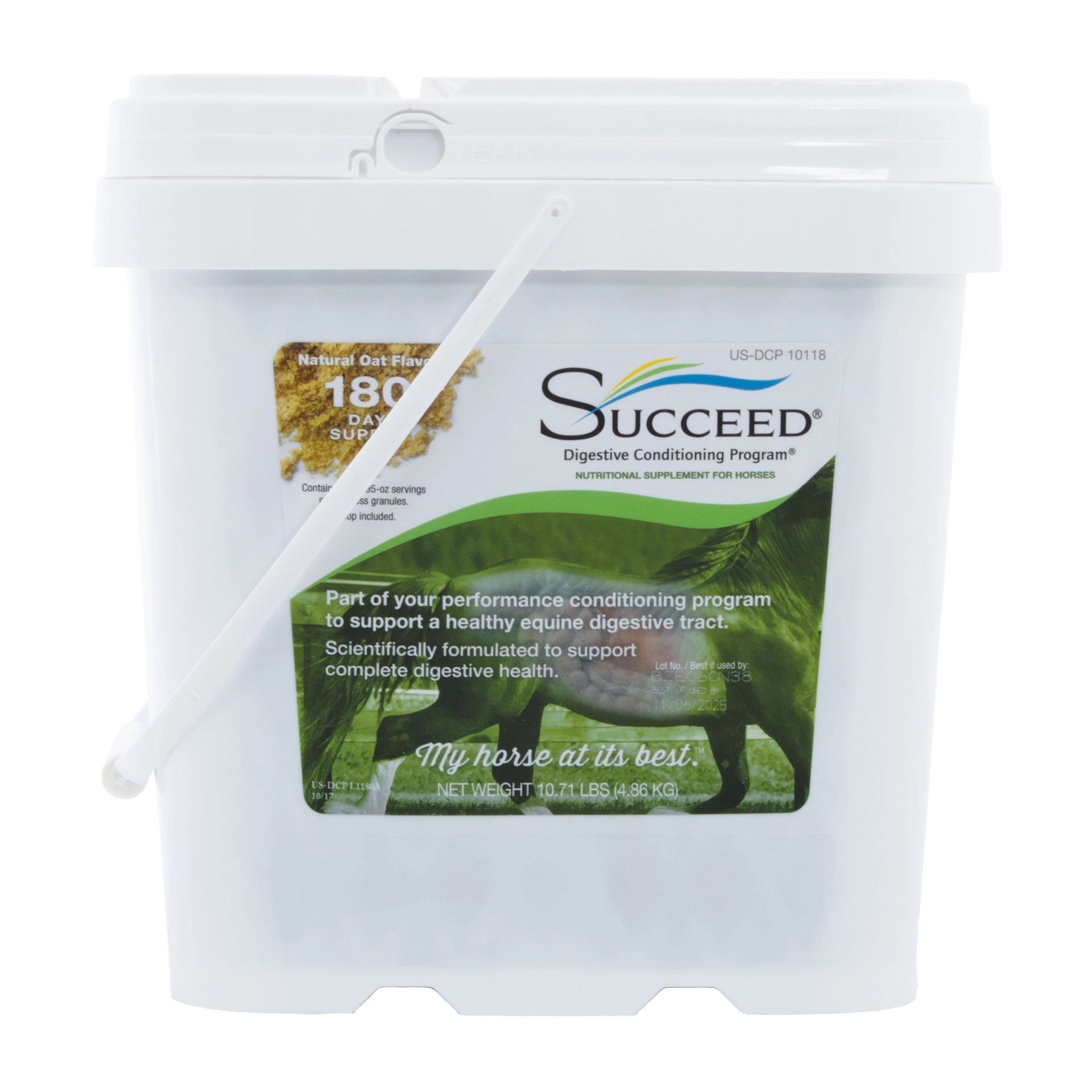 SUCCEED® DCP,"White plastic bucket with lid and carry handle"