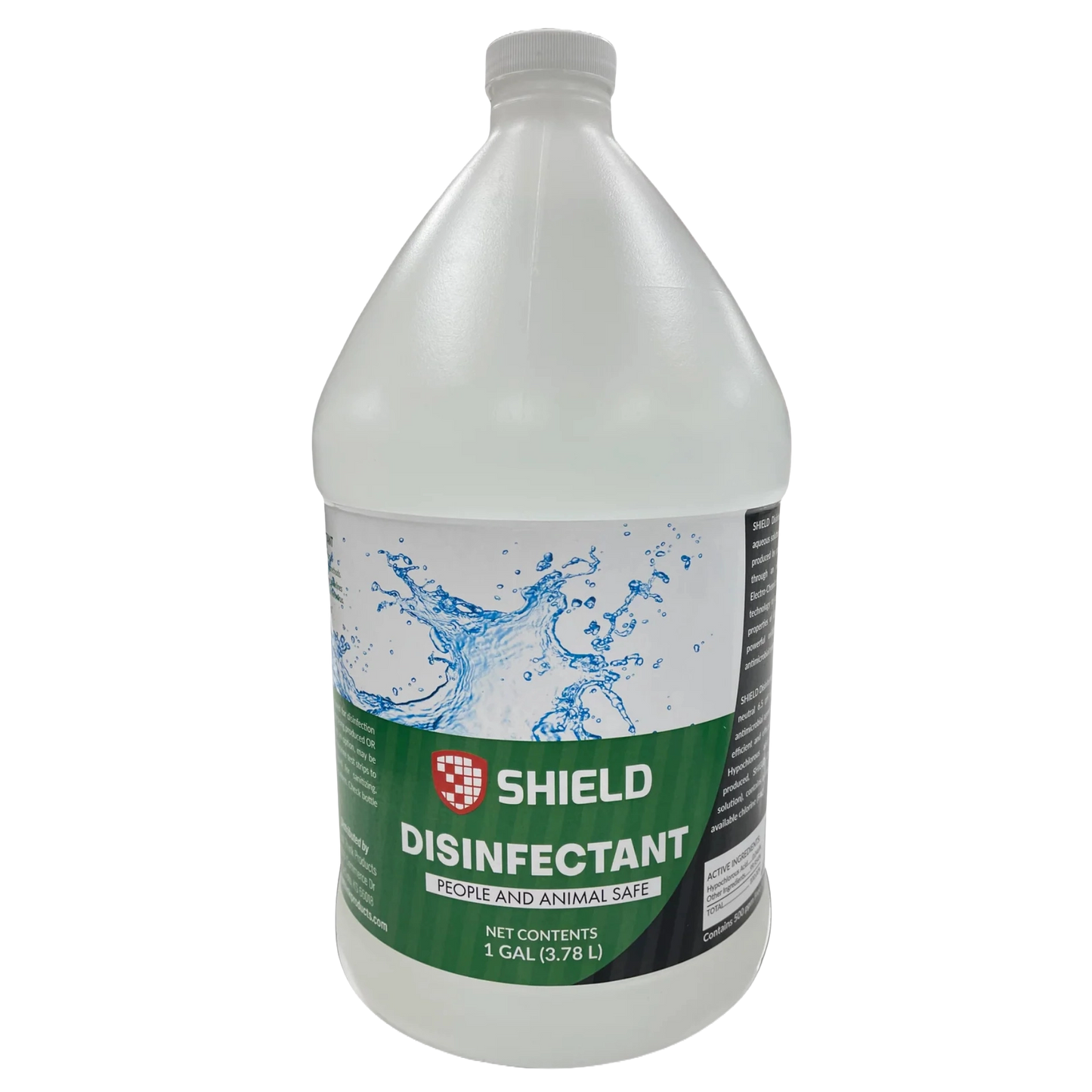 Disinfectant Spray by Shield,"One-gallon bottle with screw cap and green label"