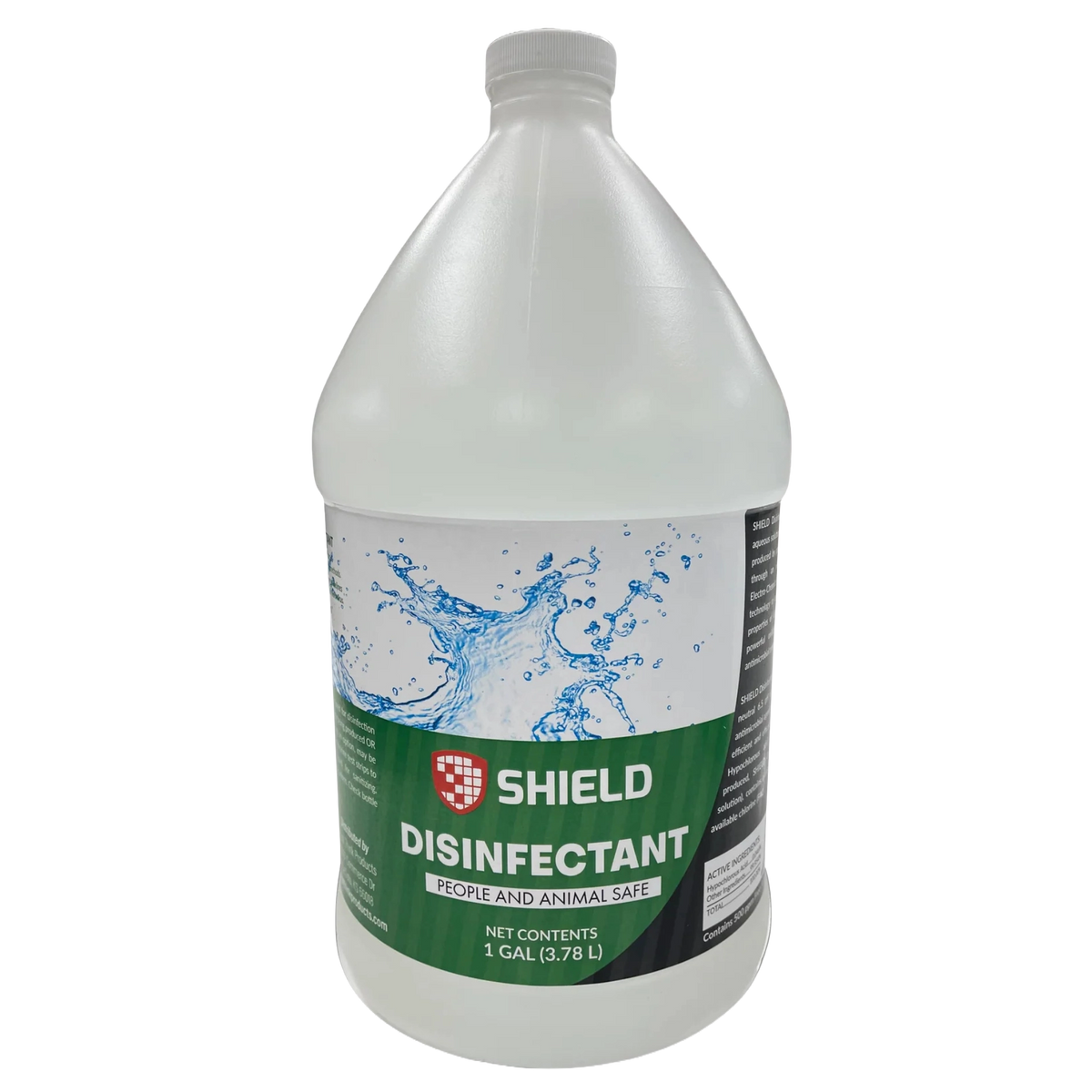 Disinfectant Spray by Shield,"One-gallon bottle with screw cap and green label"