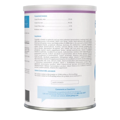 Esbilac® Puppy Milk Replacer,"Back of can with nutrition label"