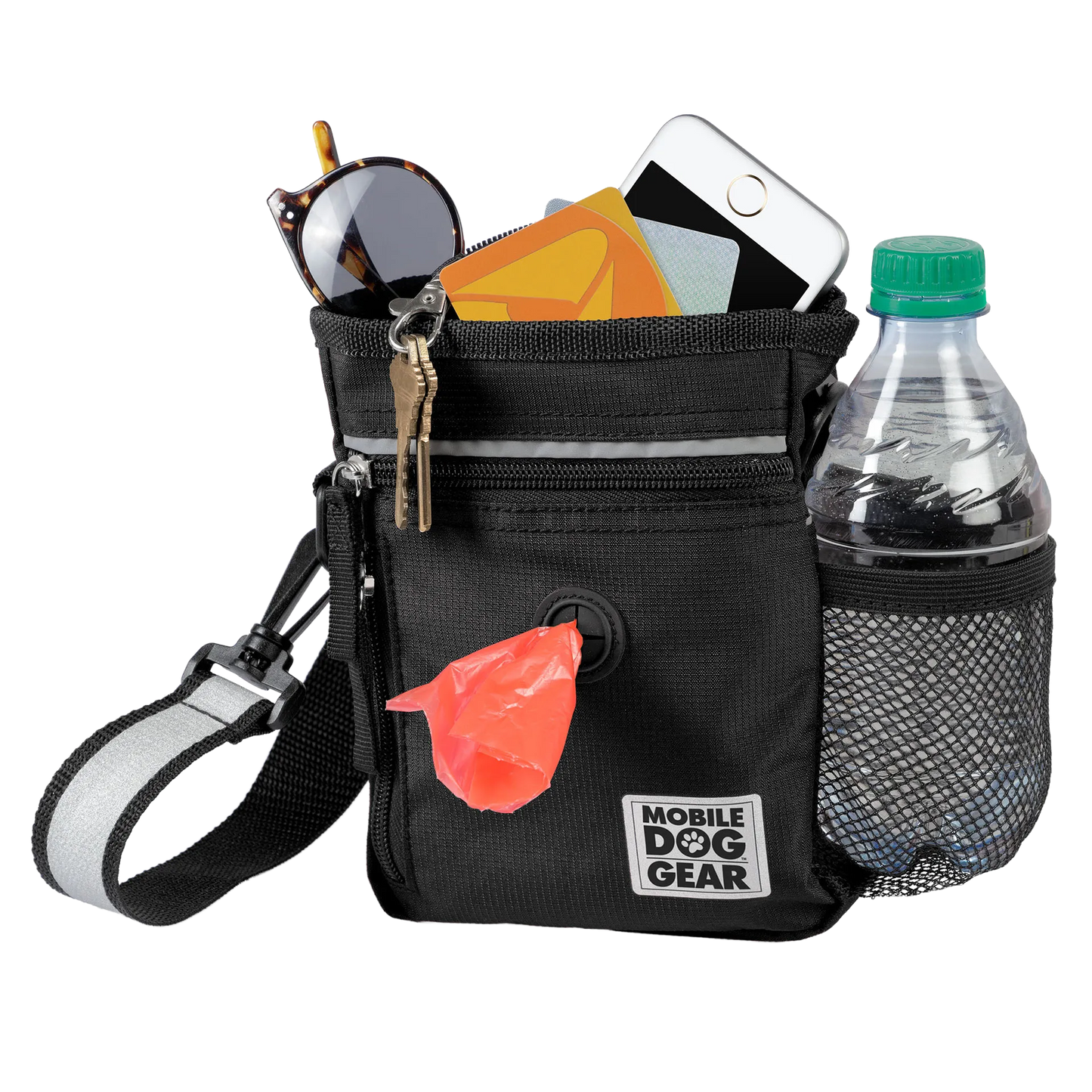 Day/Night Walking Bag,"Black walking bag with water bottle pocket and waste bag dispenser"