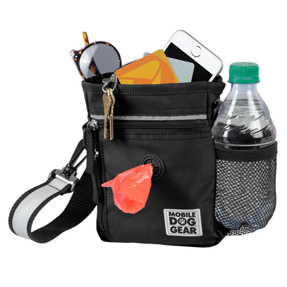 Day/Night Walking Bag,"Black walking bag with water bottle pocket and waste bag dispenser"