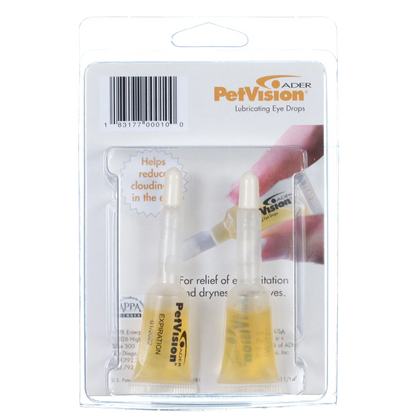 PetVision® Lubricating Eye Drops,"Blister pack with two eye drop tubes"