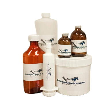 Phenylbutazone Compounded Paste,"Assorted pharmacy containers with dosing syringe"