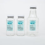 Udderly EZ Horse Milker,"Three clear collection bottles with white caps"