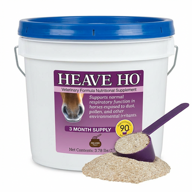 Heave Ho™,"White supplement bucket with blue lid, scoop, and powder"