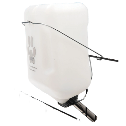Lixit® Dog Waterer,"White mounted water bottle with metal drinking tube"