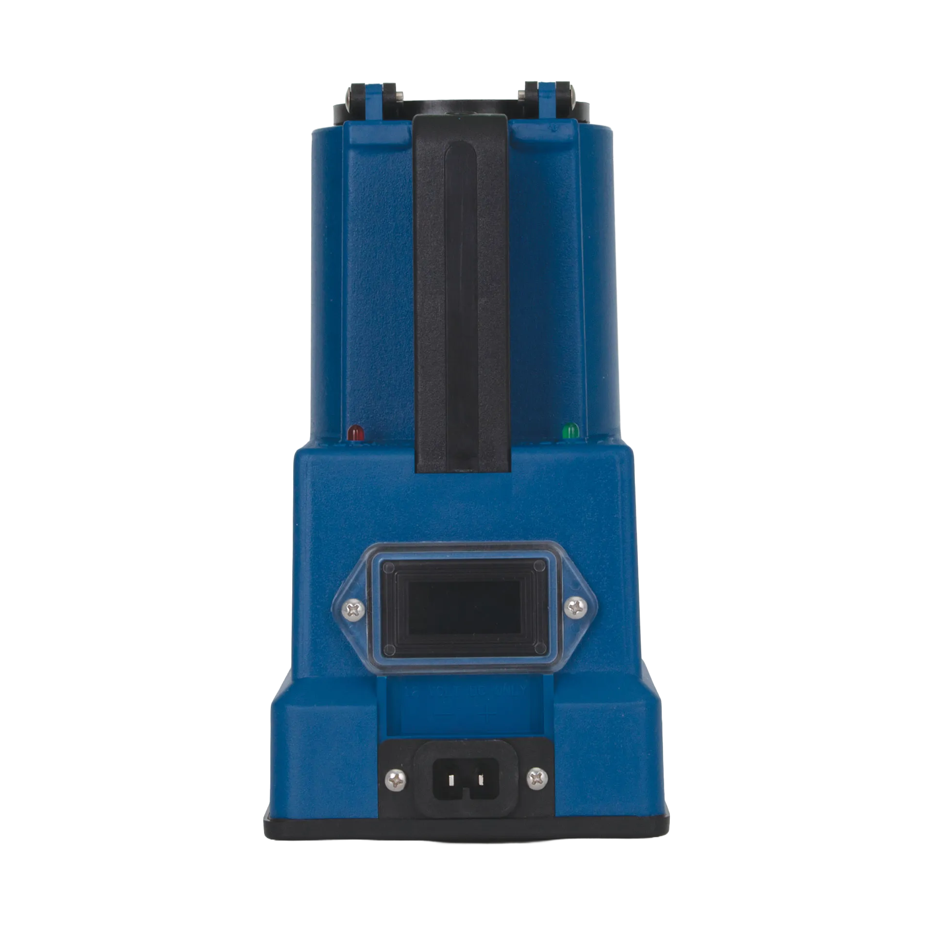 Digital Cito Thaw,"Blue device rear view with display window and power inlet"