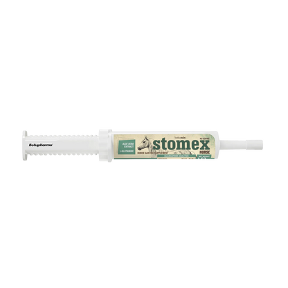 BotuMix Stomex,"White oral paste syringe with labeled barrel"