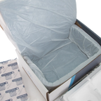EquiSaver Cooled Semen Shipper,"Open insulated shipping box with plastic liner and ice packs"