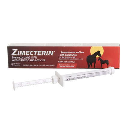 ZIMECTERIN®,"Oral paste syringe with plunger insert and box packaging"