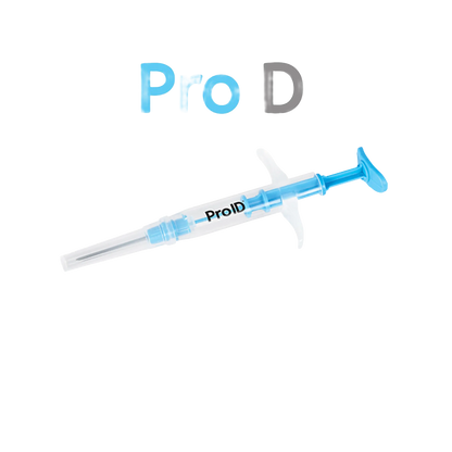 ProID® ISO Microchips,"Clear injector syringe with blue plunger and needle"
