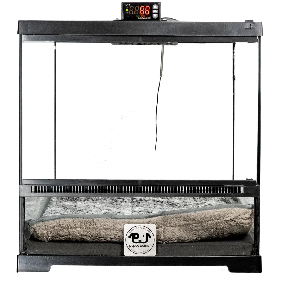 Puppywarmer Bundles,"Black warming enclosure with digital controller and bed"