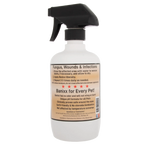 Banixx® Horse and Pet Care Spray,"White spray bottle with black trigger nozzle, back label view"