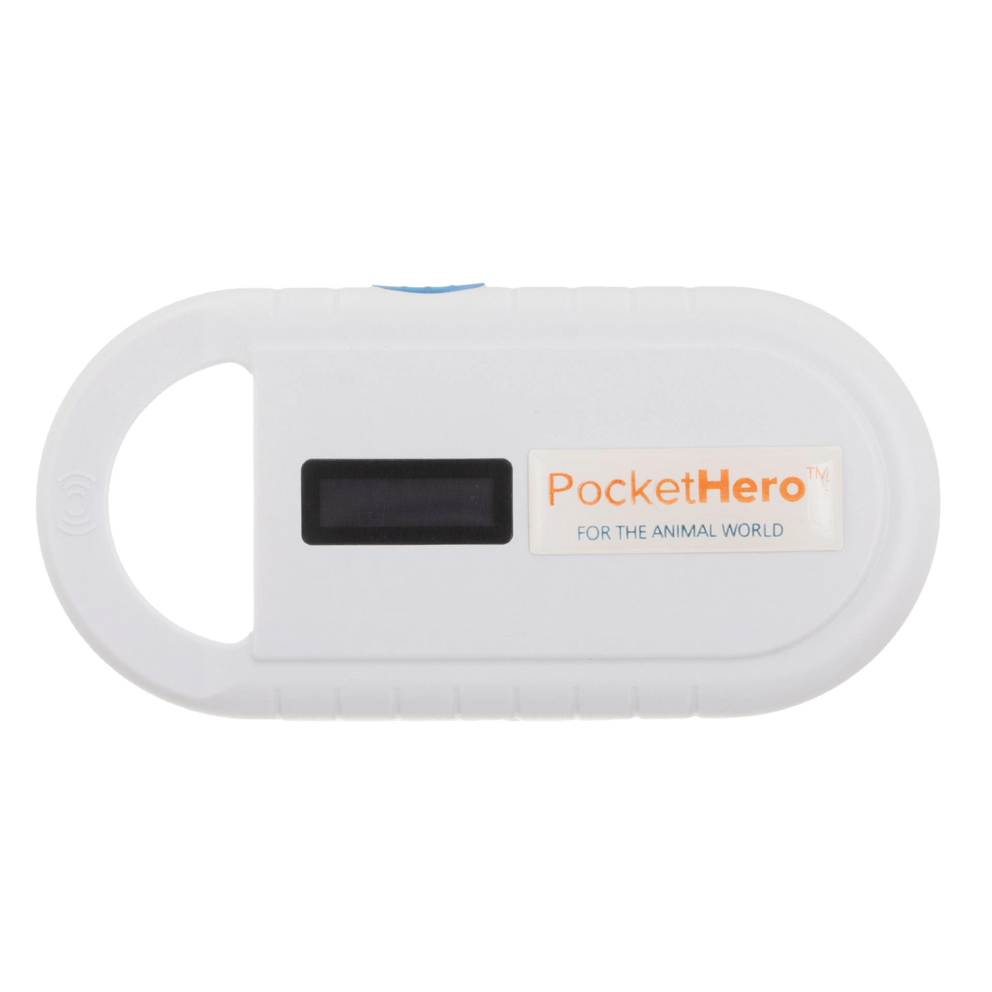 Pocket Hero™ ISO Microchip Scanner,"White handheld microchip scanner with display screen"