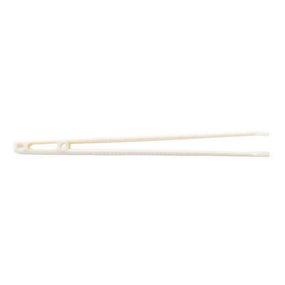 Polyester Straw Tweezer,"Beige plastic tweezer shown closed in side view"