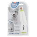Oster® Gentle Paws™ Premium Nail Trimmer,"White pet nail grinder in blister pack with green accents"