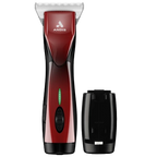 Pulse ZR II Red Clipper #30W by Andis,"Red clipper with silver blade and black charging stand"