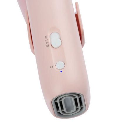Mini Portable Neck Dryer by TZGroom,"Pink handheld dryer with control switch and front air vent"