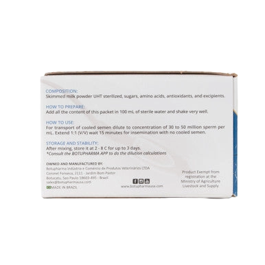 BotuSemen Standard,"Back of product box with preparation and storage label"