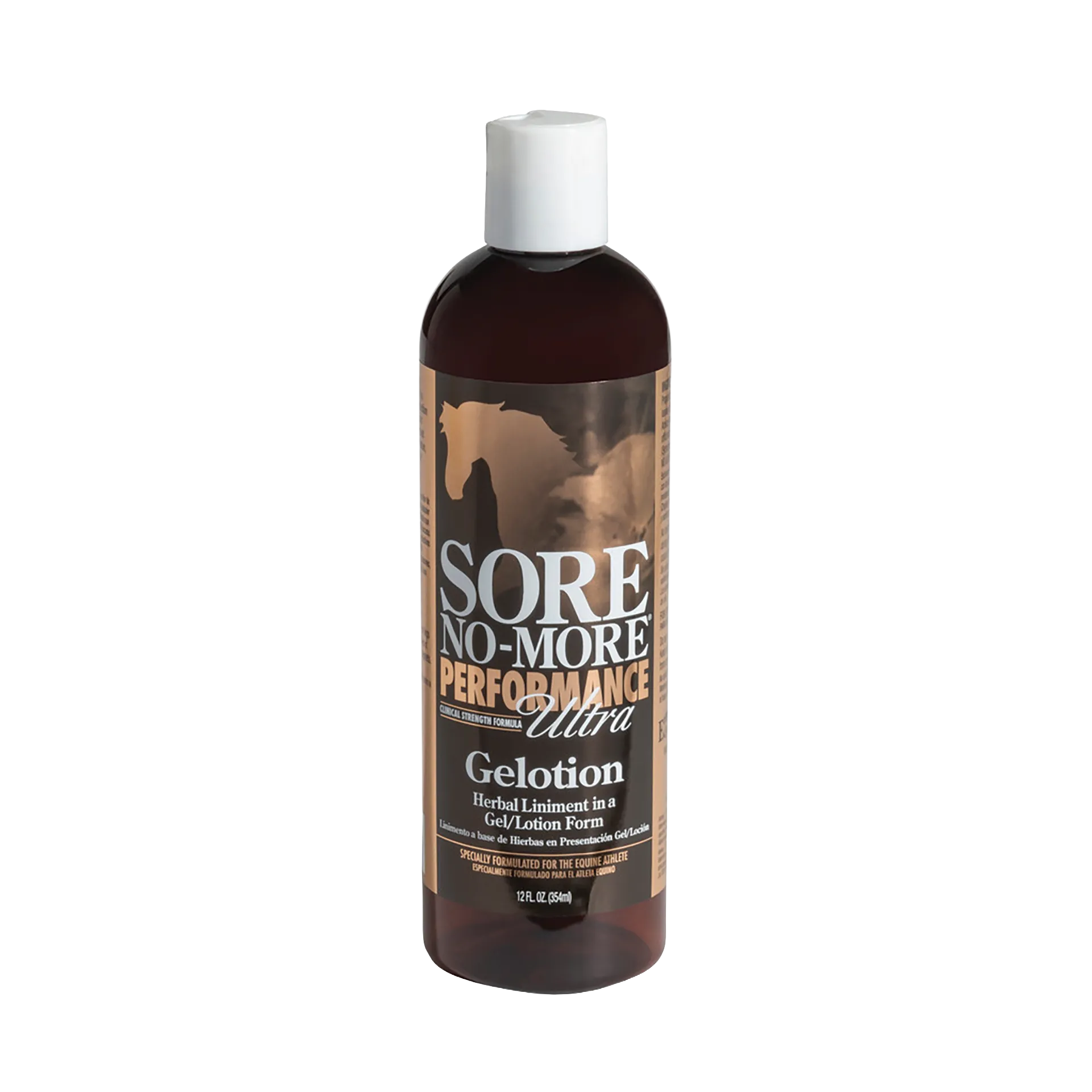 Sore No-More® Performance Ultra Gelotion,"Brown bottle with white cap and front label"