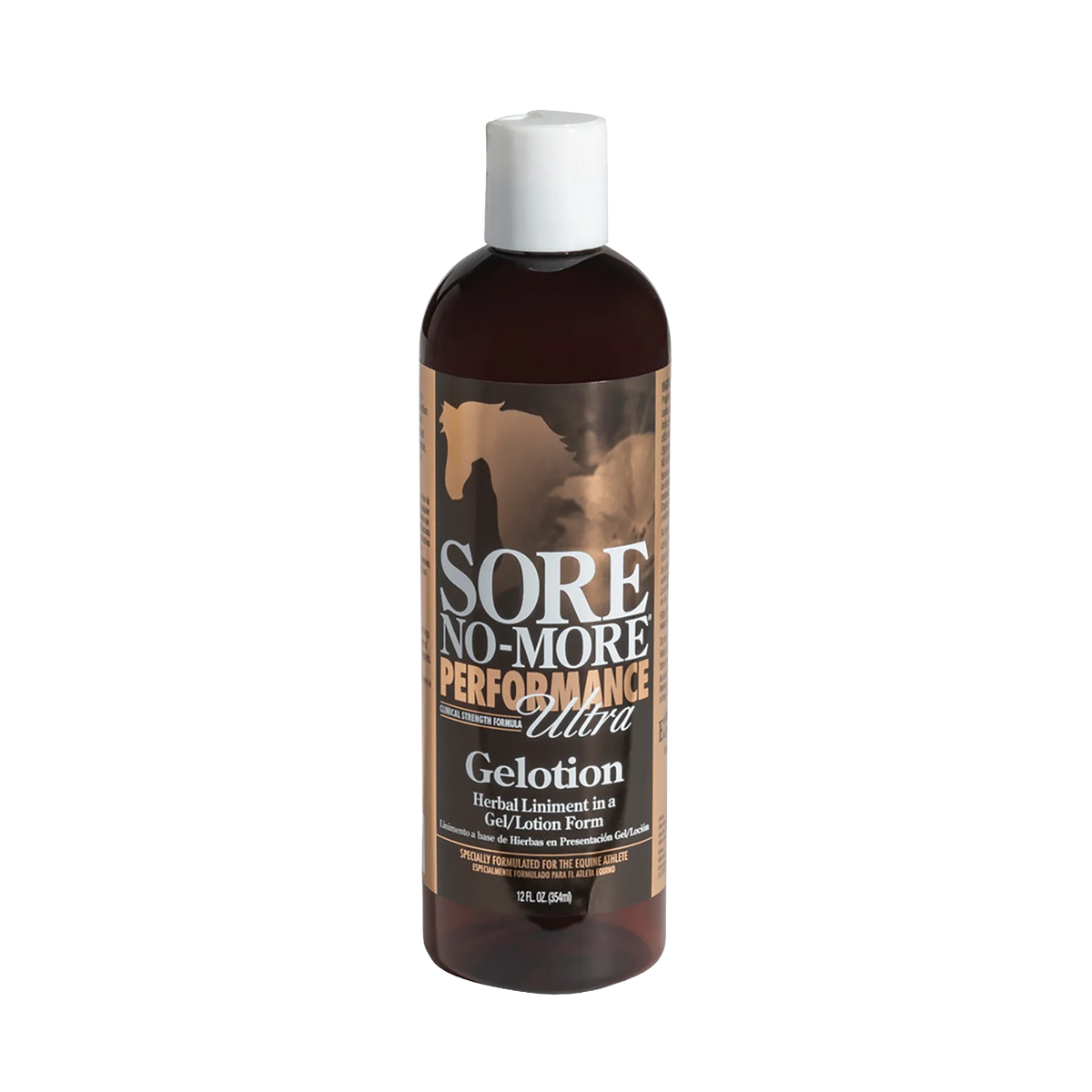 Sore No-More® Performance Ultra Gelotion,"Brown bottle with white cap and front label"