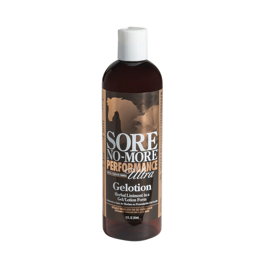Sore No-More® Performance Ultra Gelotion,"Brown bottle with white cap and front label"