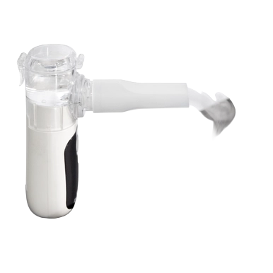 Puppywarmer Handheld Nebulizer,"Handheld nebulizer with clear medication cup and angled mouthpiece"