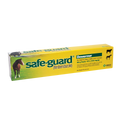 Safe-Guard® Equine Dewormer,"Yellow dewormer paste box with horse and cattle images"