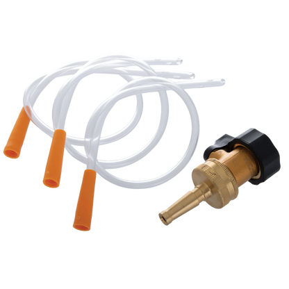 ARS Retained Placenta Kit,"Coiled clear tubes with orange caps and brass nozzle fitting"