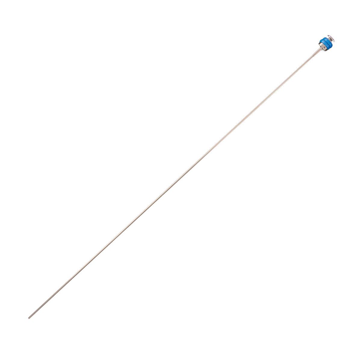 ET Syringe gun from IMV,"Long metal syringe tube with blue connector"