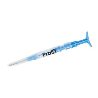 ProID® ISO Microchips,"Clear syringe applicator with blue plunger"