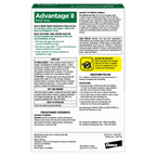 Advantage™ II for Dogs,"Back of product box with usage directions and warning panels"