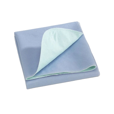 PerforMAX™ Underpad,"Folded blue underpad with corner turned up"