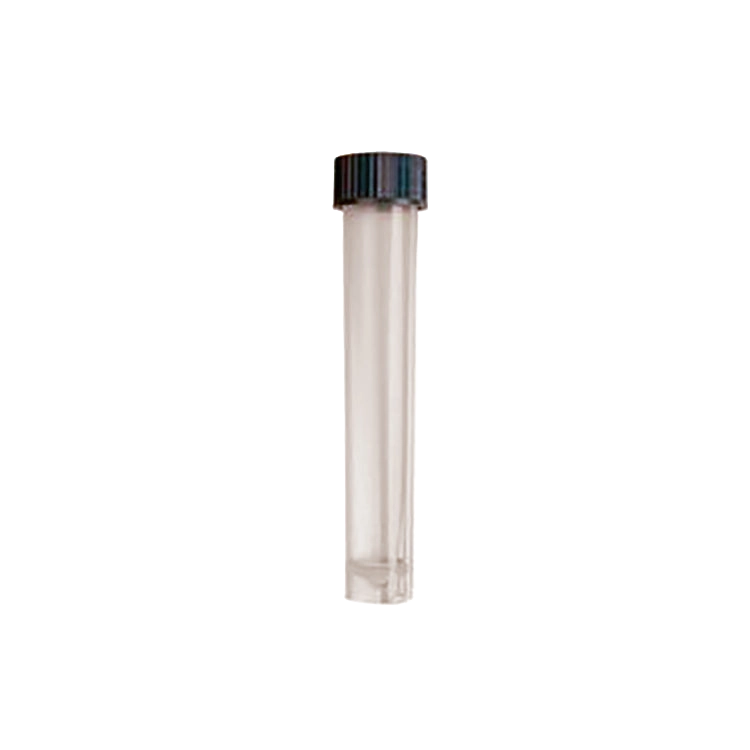 10 ml Transport Tube Free Standing,"Clear tube with black screw cap"