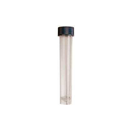 10 ml Transport Tube Free Standing,"Clear tube with black screw cap"