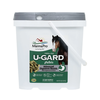 U-Gard® Pellets for Horses,"White bucket with gray lid and side handle"