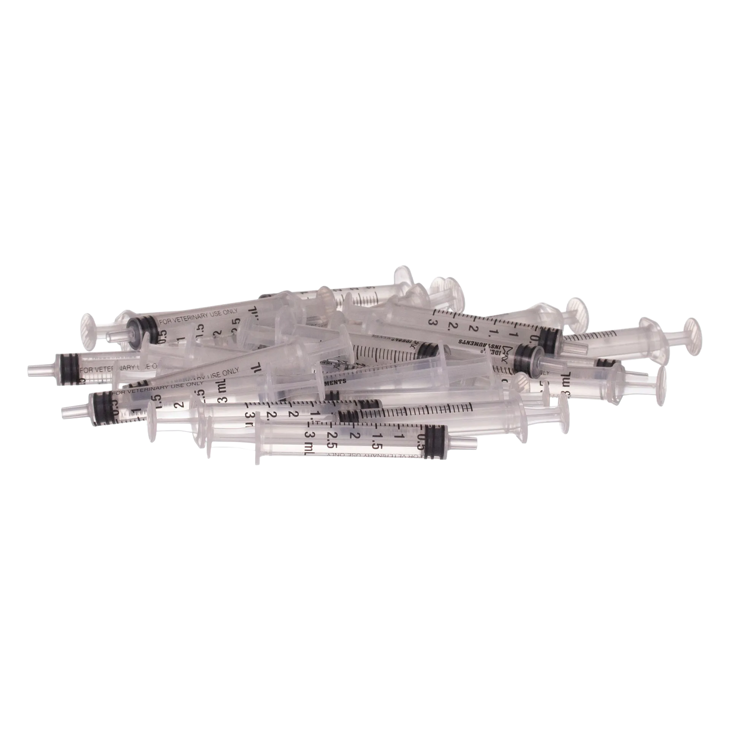Small Syringes without Needles,"Pile of clear plastic syringes without needles"