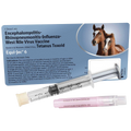 EQUI-JEC® 6,"Syringe and pink-capped needle beside vaccine carton"