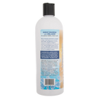 Banixx® Medicated Shampoo,"White shampoo bottle with black flip-top cap, back label view"