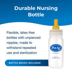 PetAg Nurser Bottle for Small Animals,"White nursing bottle with yellow nipple and bottle brush"