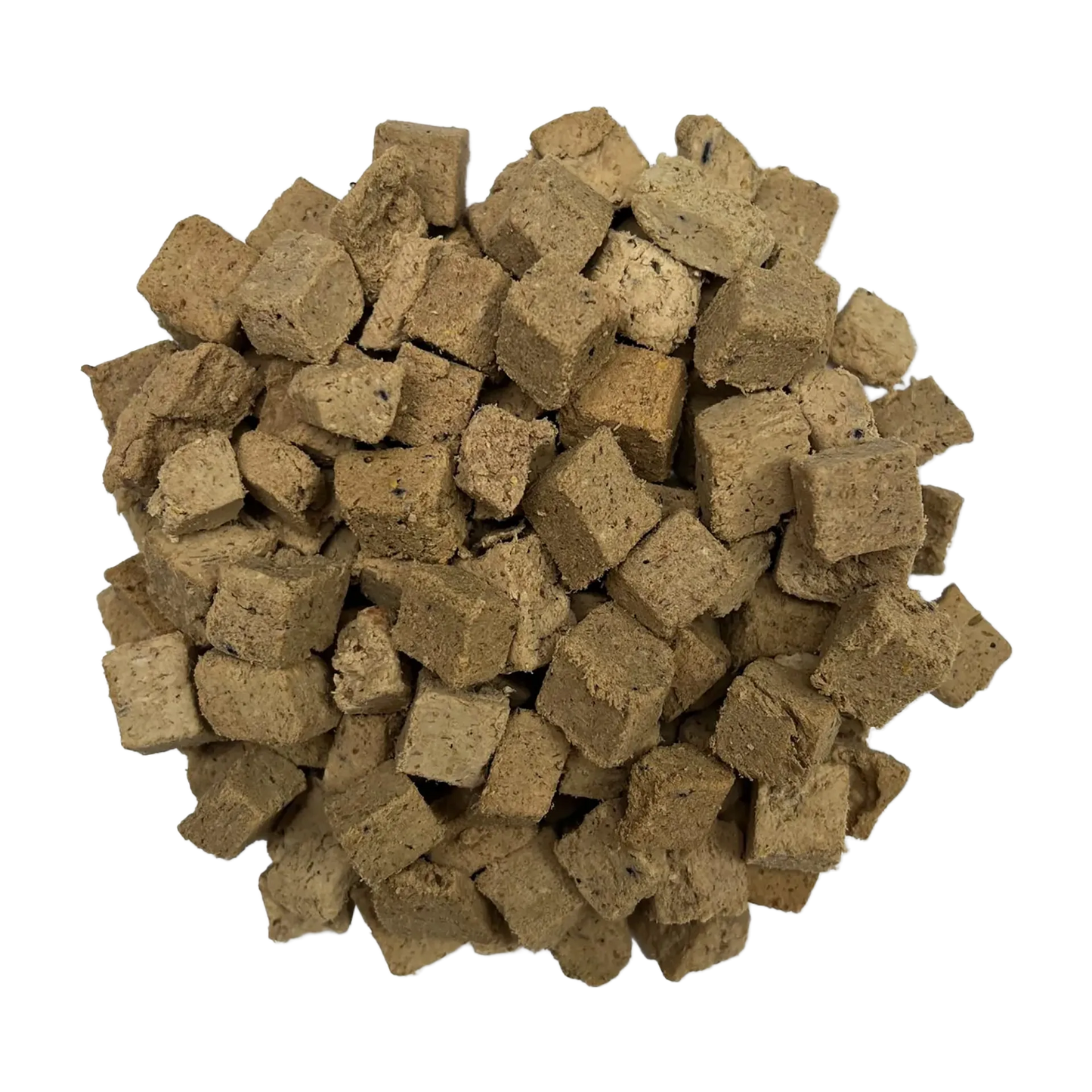 Adventure Fuel: Freeze-Dried Raw Dog Food,"Pile of freeze-dried dog food cubes"