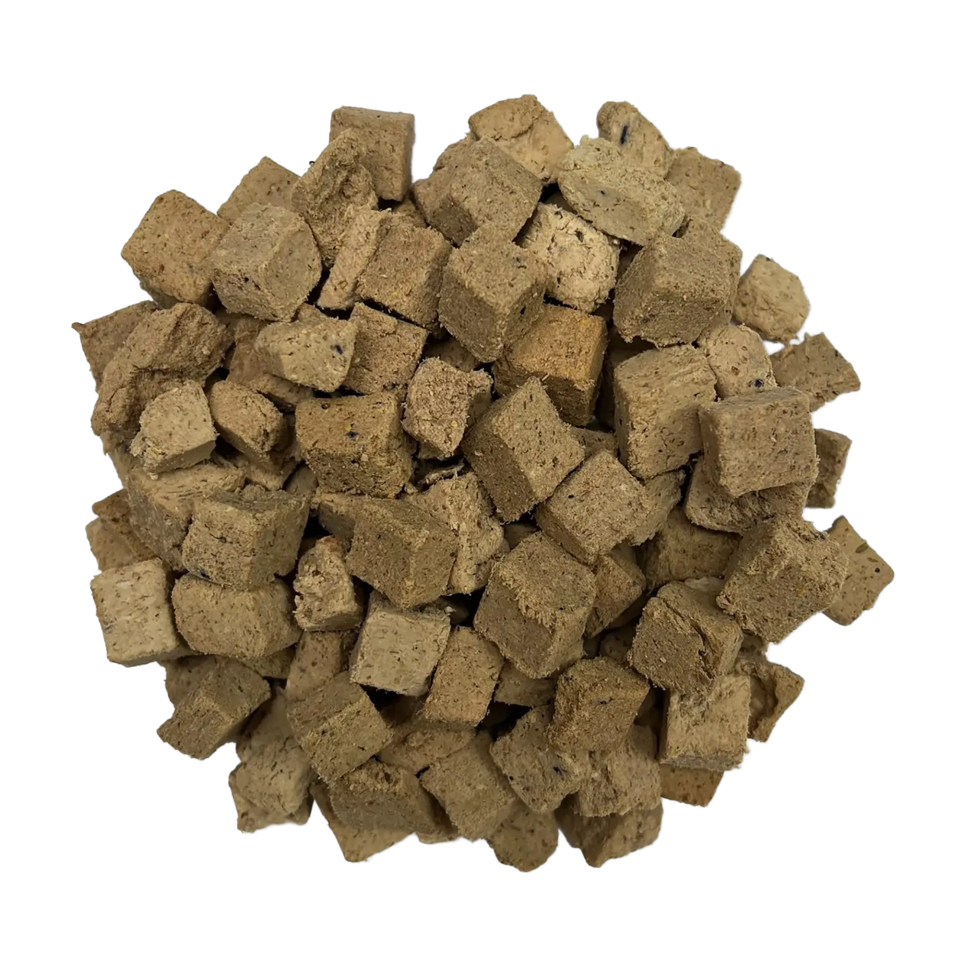 Adventure Fuel: Freeze-Dried Raw Dog Food,"Pile of freeze-dried dog food cubes"