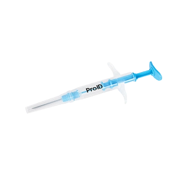 ProID® ISO Microchips,"Clear syringe applicator with blue plunger"