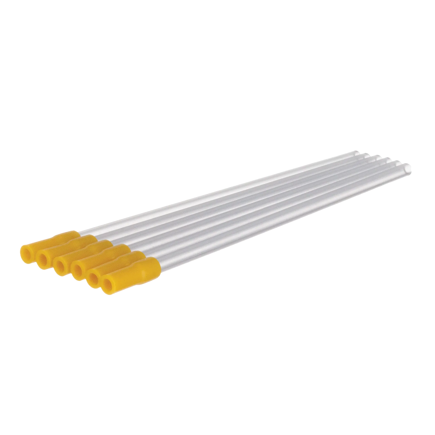 Breeder's Edge® Collect Him™ Disposable Pipettes,"Five clear pipettes with yellow bulb ends"